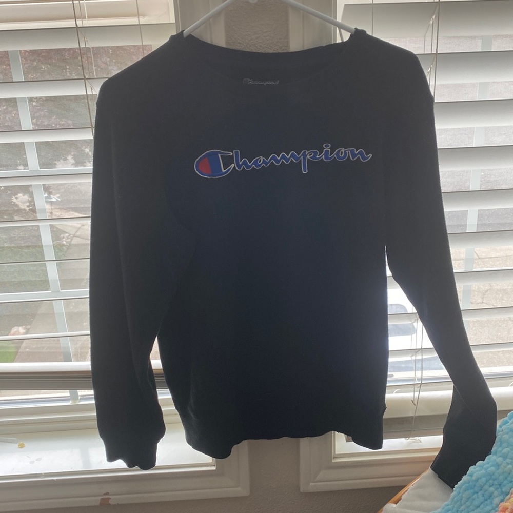 A black champion sweatshirt